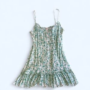 Floral Green Mini Dress